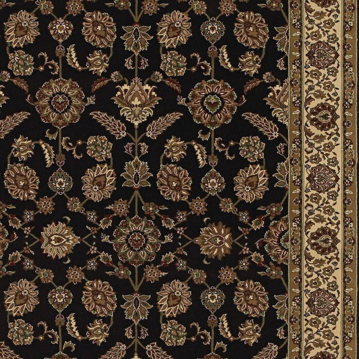 8' Traditional Oriental Square Rug - Brown And Ivory
