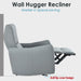 Giga Wall Hugger Power Recliner Chair with USB Type-C port, featuring plush upholstery and reclining mechanism in a modern living room.
