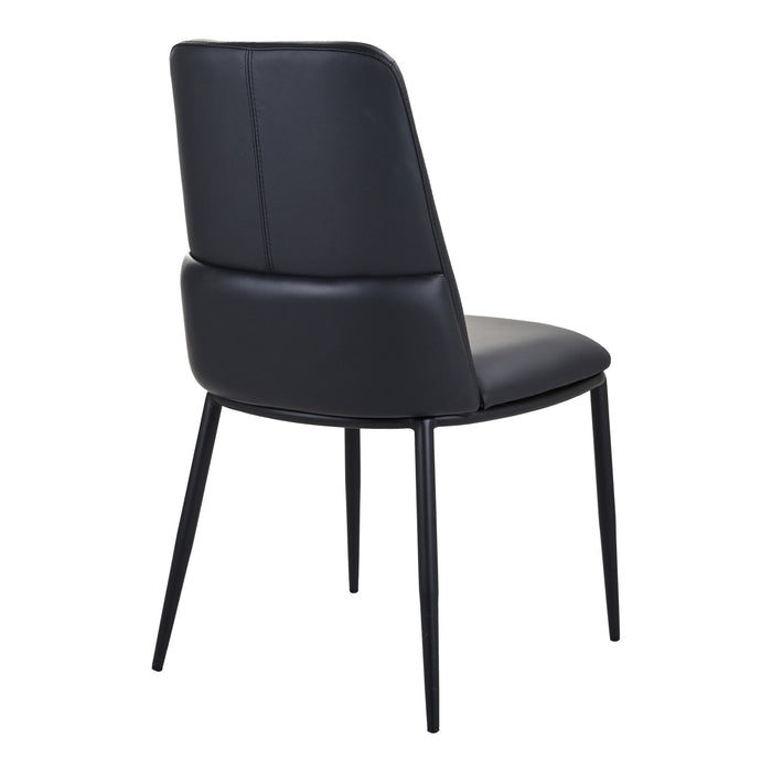 Upholstered Leather Dining Side Chair - Black
