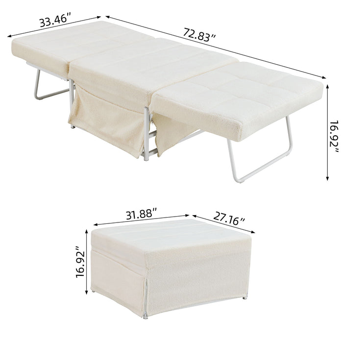 Modern Convertible Sofa Bed 4 In 1 Folding Ottoman Sleeper With Adjustable Backrest