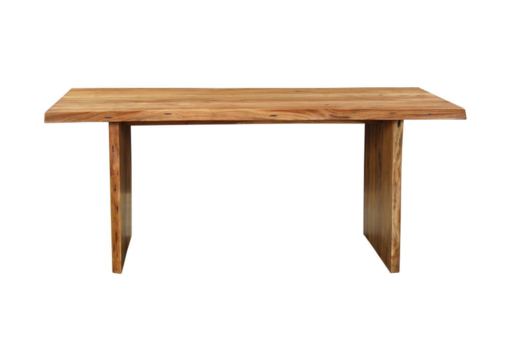 72" Solid Wood Live Edge Sled Base Dining Table - Natural