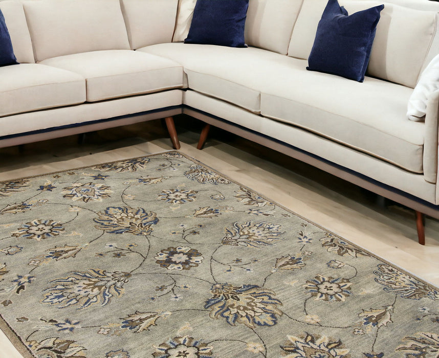 9' x 13' Wool Handmade Area Rug - Gray