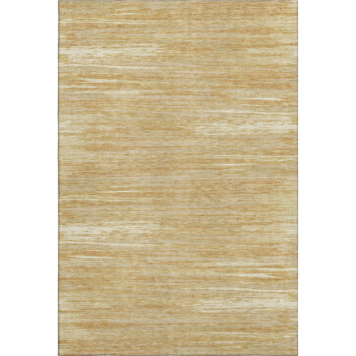 10' X 14' Striped Washable Area Rug With UV Protection (671216) - Gold / Beige / Ivory