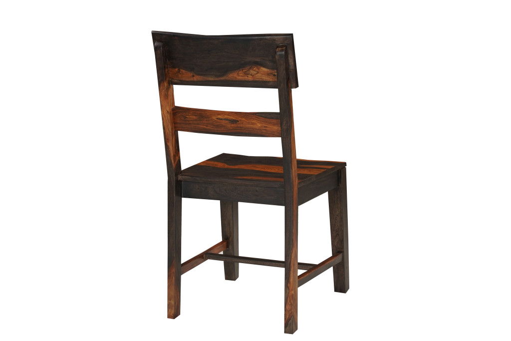 Solid Wood Ladder Back Dining Side Chairs (Set of 2) - Dark Brown