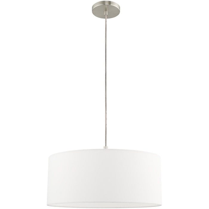 12" Dimmable Chandelier With Shades - Nickel