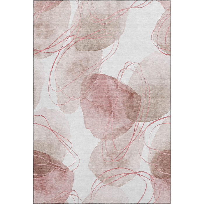 10' X 14' Abstract Washable Area Rug With UV Protection (648436) - Merlot / Ivory