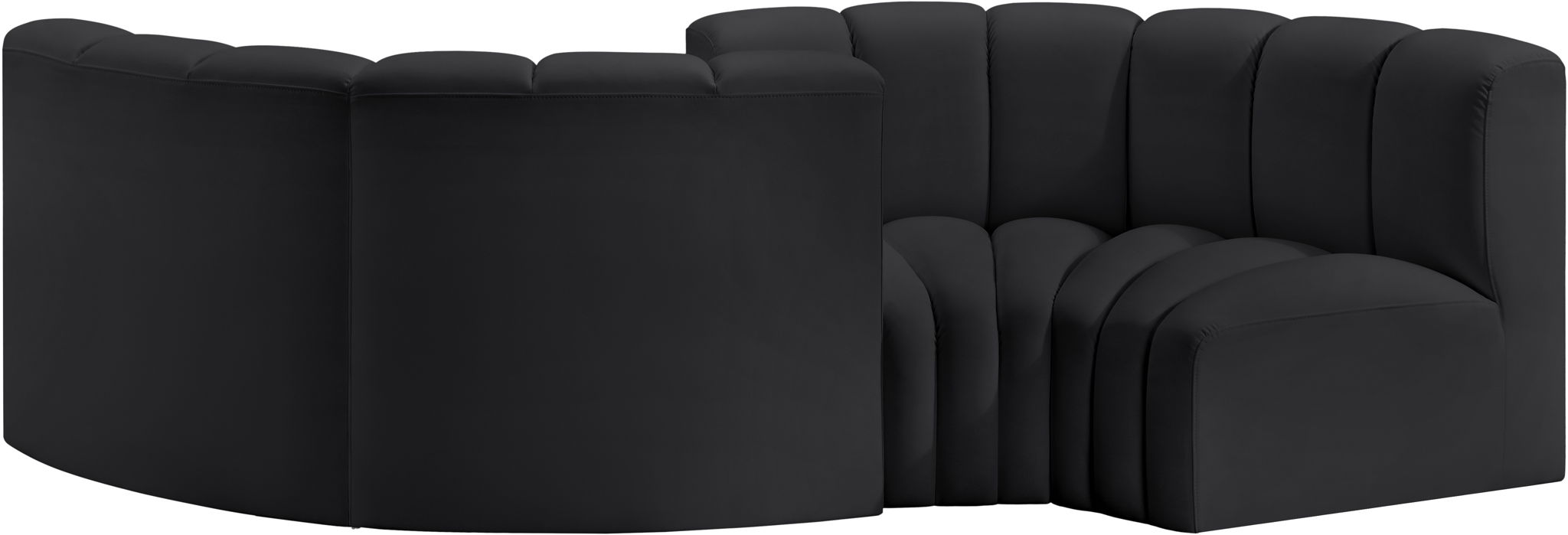 Arc - Faux Leather 4 Piece Curved Modular Sofa