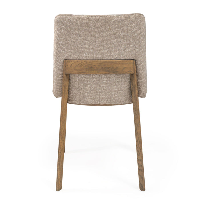 Upholstered Fabric Open Back Dining Side Chairs (Set of 2) - Beige