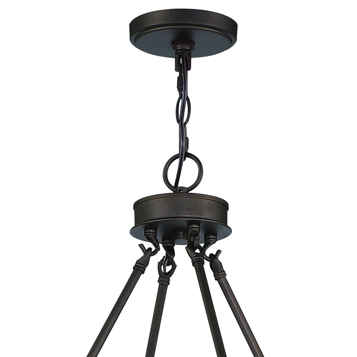 40" Candle Style Multi Light Metal Dimmable Chandelier - Black
