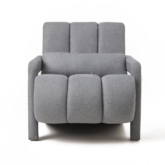 Giga modern upholstered accent arm chair with comfortable fabric and a pillow, ideal for living room decor.