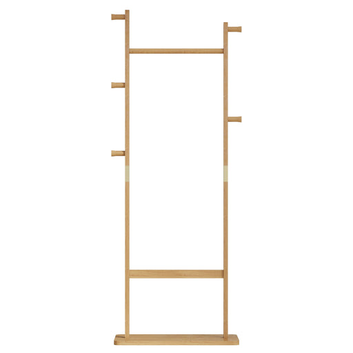 Solid wood simple hat rack by Giga, freestanding coat rack with multiple hooks for hanging hats and accessories.