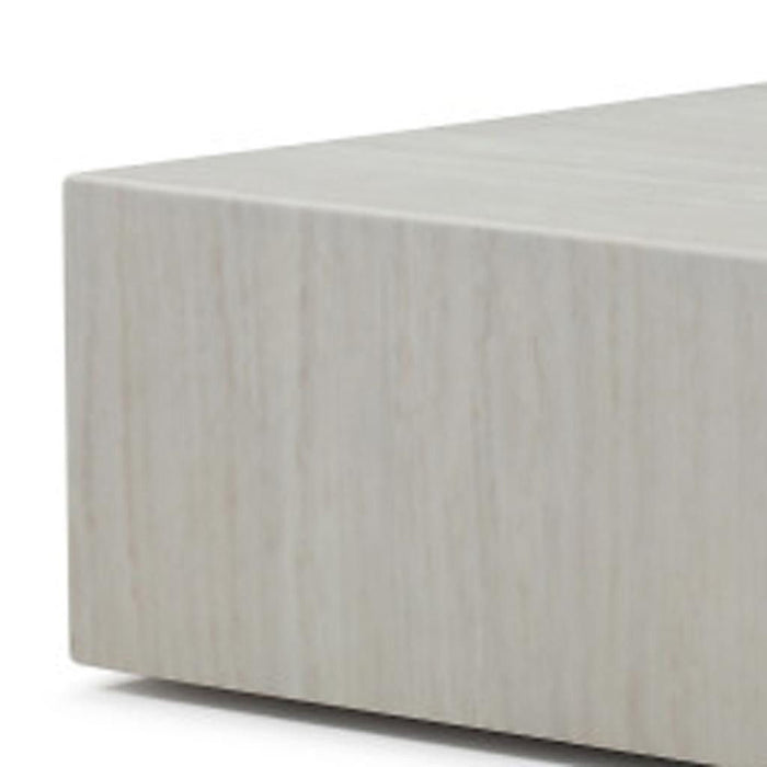 Genuine Marble Square Wheel Coffee Table - Beige