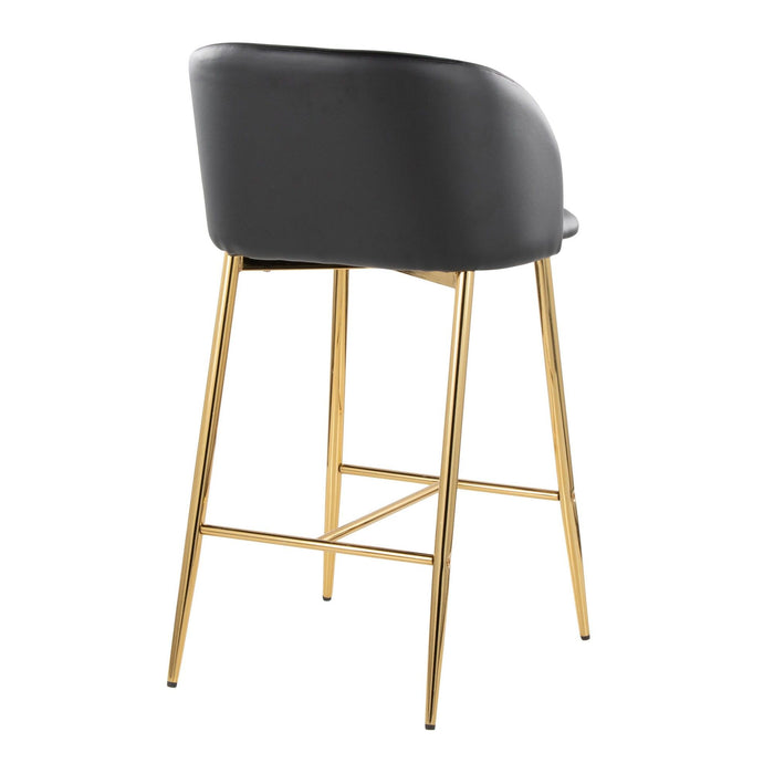 Fran - Fixed-Height Counter Stool (Set of 2) - Gold Metal Base