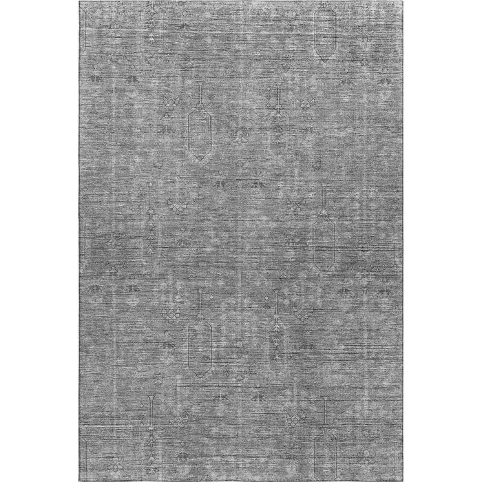 10' X 14' Southwestern Washable Area Rug With UV Protection - Gray / Silver