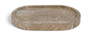 Ophelia travertine tray by Meridian Furniture, featuring a rectangular design with natural stone finish and elegant edges.