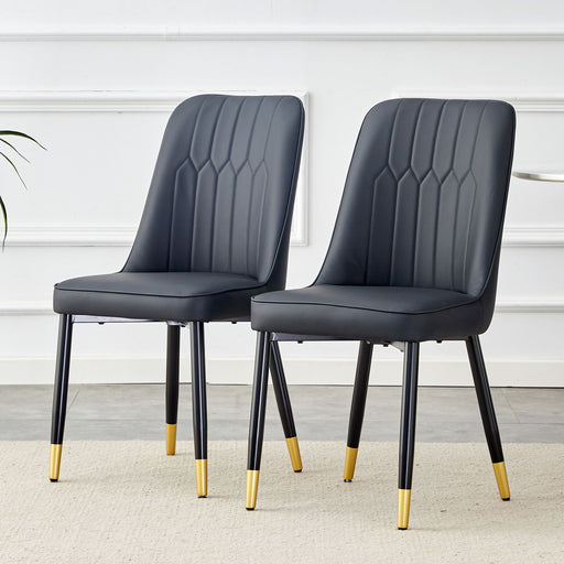 Modern Giga chair set with sleek metal legs and upholstered seats, showcasing contemporary design and stylish comfort.