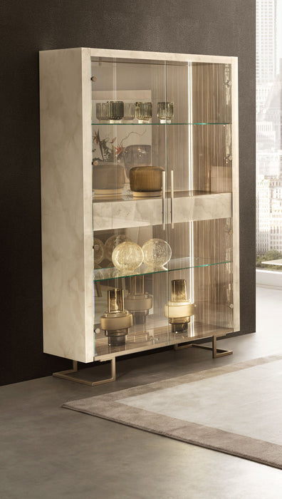 Luce - 2 Door Cabinet With Drawer - Beige