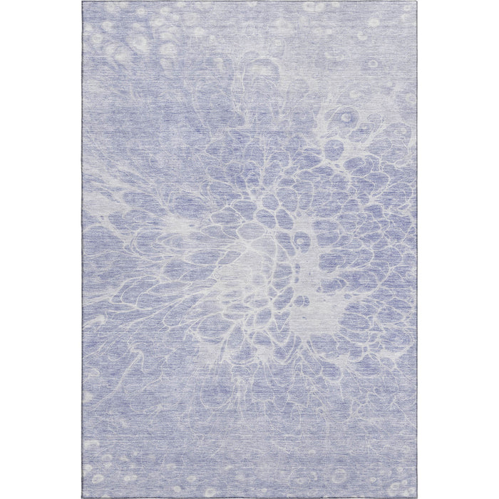 10' X 14' Abstract Washable Area Rug With UV Protection (654596) - Lavender / Ivory