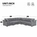 Giga convertible L-shaped sectional sofa with armrest storage, cup holders, USB charger, oversized modular design, plush and comfy.