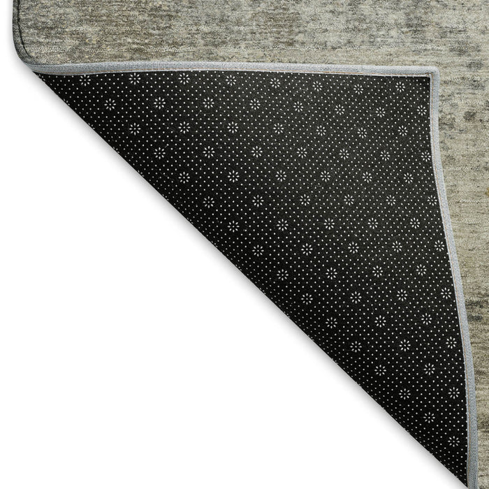 10' X 14' Abstract Washable Area Rug With UV Protection (692805) - Gray / Gold / Ivory