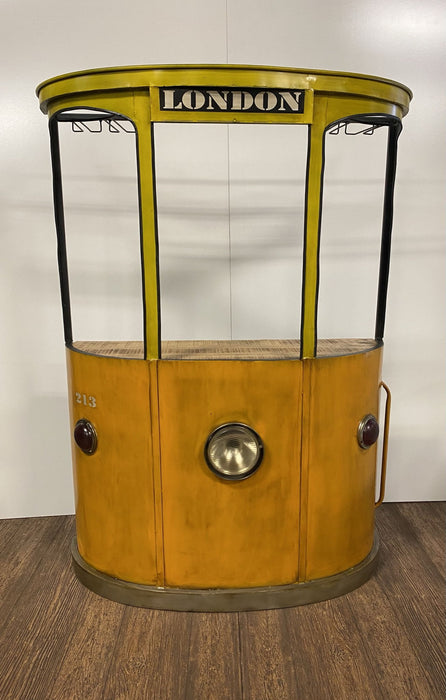 18" X 70.5" X 49.5" London Tram Bar - Orange / Yellow