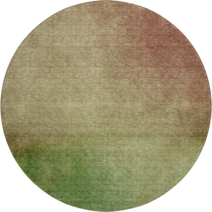 8' Ombre Washable Round Rug With UV Protection (650281) - Blush / Green