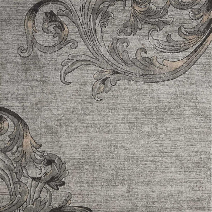 8' X 11' Damask Non Skid Area Rug - Tan
