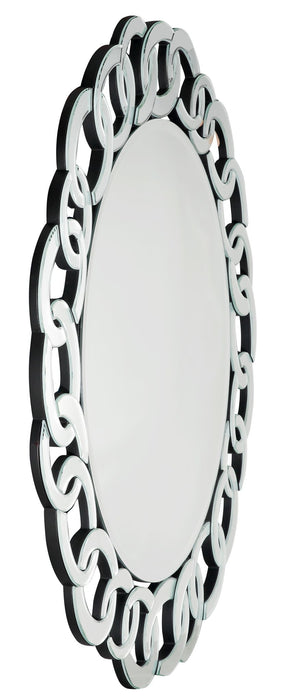 39" Round Glass Framed Accent Mirror - Clear