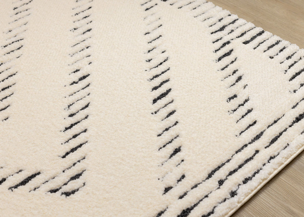 8' X 11' Geometric Area Rug (661275) - Cream / Black