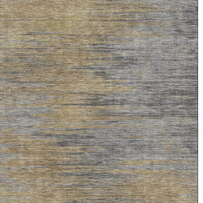 10' X 14' Transitional Abstract Washable Area Rug With UV Protection - Brown And Taupe