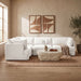 Meridian Furniture Hammond velvet performance fabric sectional sofa with four upholstered stationary sections, modern living room style.