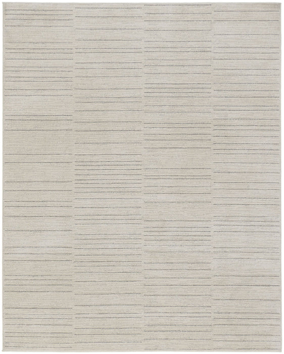 8' X 10' Abstract Polypropylene Area Rug - Gray And Ivory