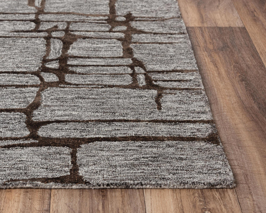 9' X 12' Wool Abstract Hand Tufted Area Rug (747083) - Gray / Charcoal / Black