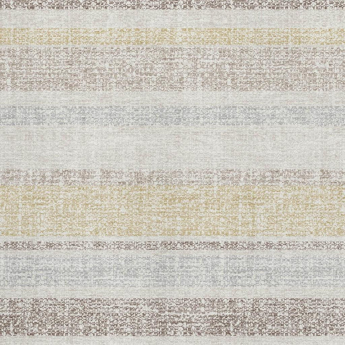 10' X 14' Striped Washable Area Rug With UV Protection (718611) - Ivory / Beige