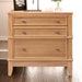 Giga Hazel 3-drawer solid wood accent chest with silver handles, ideal for living room, hallway, or entryway storage.