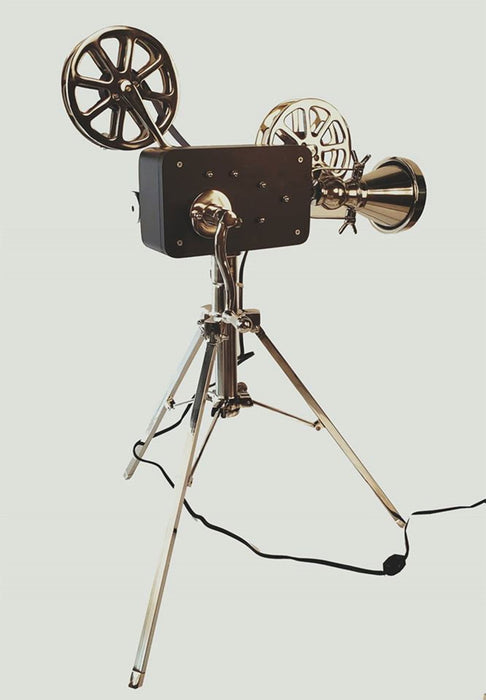 Buffed Aluminum Movie Projector - Black And Silver
