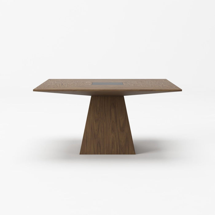 59" Square Solid Manufactured Wood Dining Table - Brown / Black