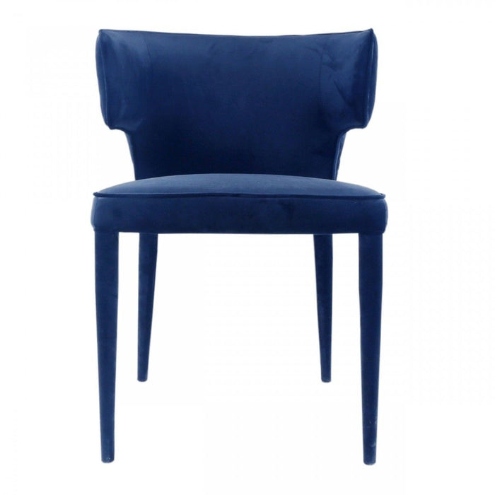 Upholstered Velvet Wing Back Dining Arm Chair - Blue