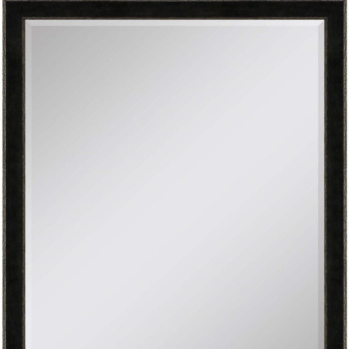 44" Wood Accent Mirror - Dark Brown