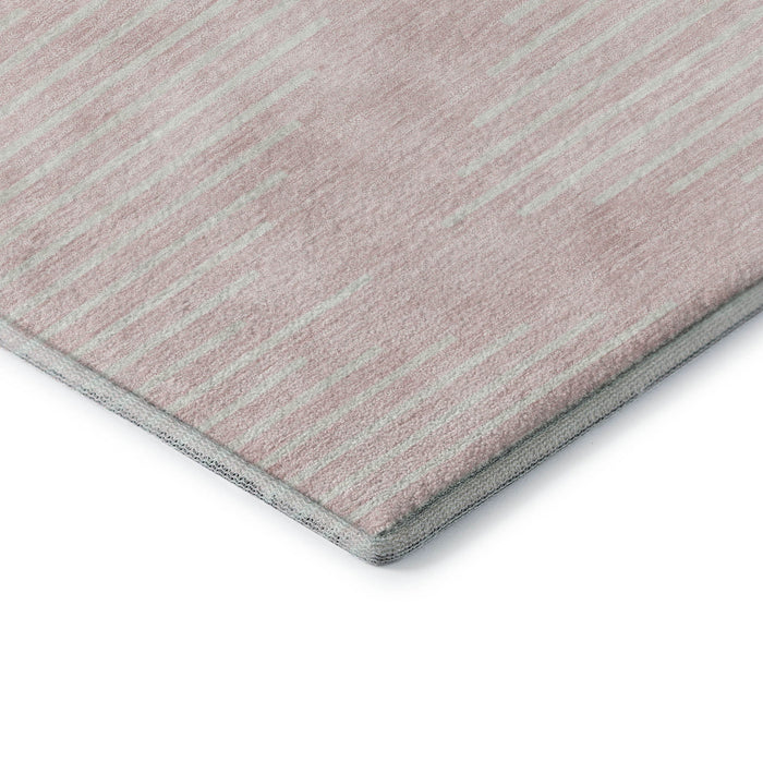 10' X 14' Geometric Washable Area Rug With UV Protection (679768) - Pink / Ivory