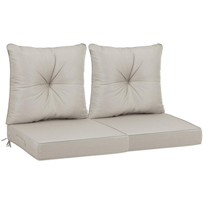 Giga outdoor deep seat cushions for patio furniture, waterproof beige back and seat cushions set, ideal for outdoor use