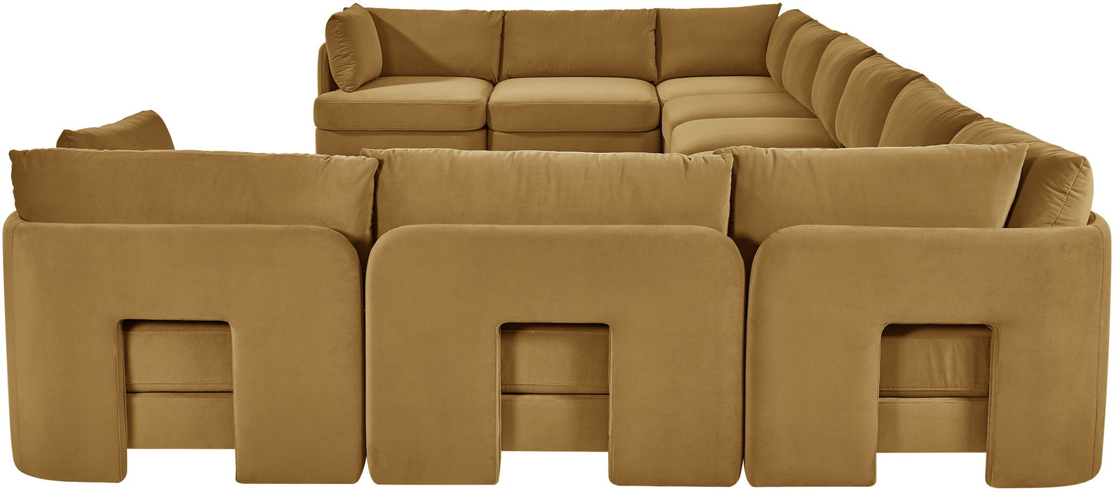 Meridian Furniture Hammond velvet performance fabric 10-piece sectional sofa with plush upholstery and modern design.