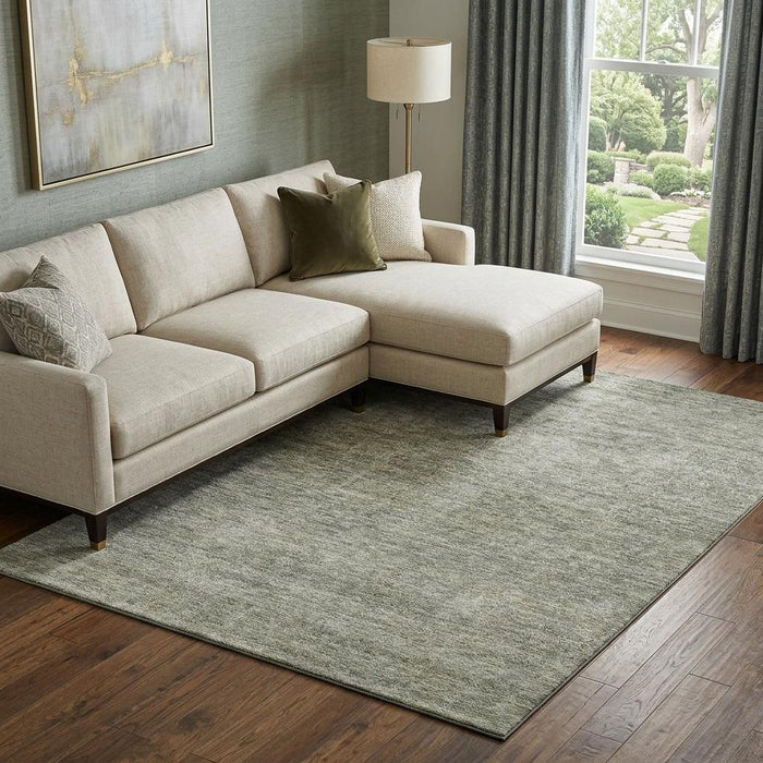10' X 14' Abstract Washable Area Rug With UV Protection (687985) - Sage / Beige