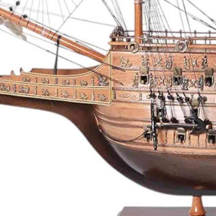 Sovereign of the Seas Hand Painted Boat Sculpture - Brown