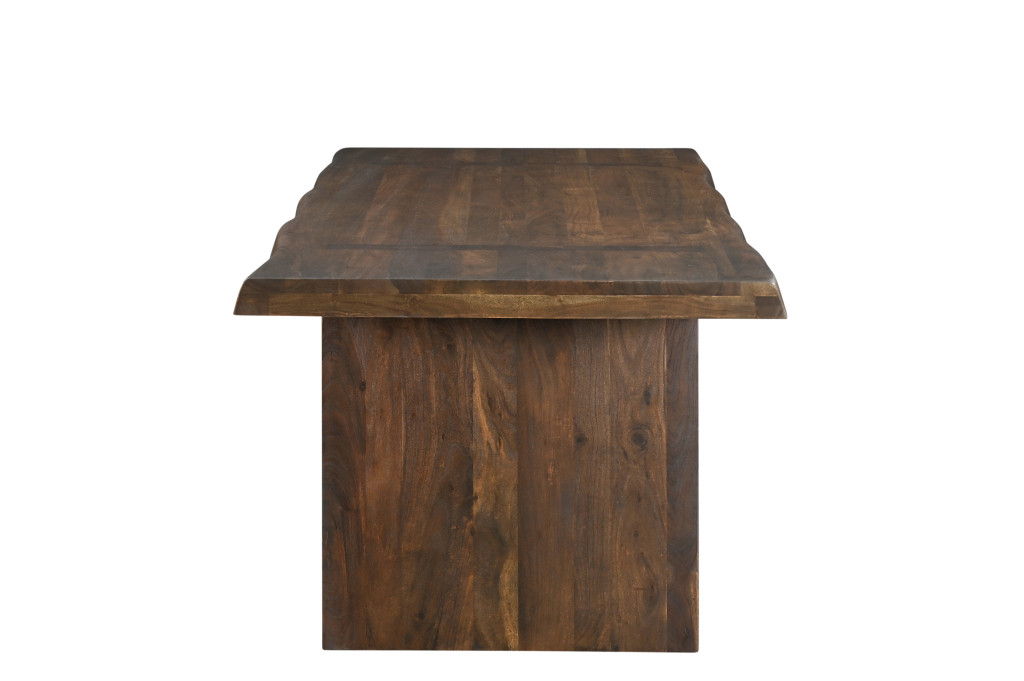 75" Solid Wood Live Edge Dining Table - Dark Brown