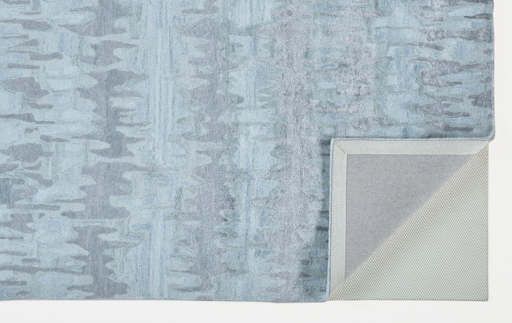5' x 8' Abstract Tufted Handmade Area Rug - Blue Green And Gray