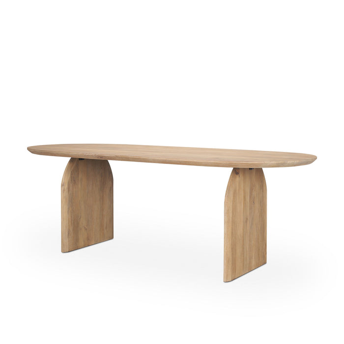 Solid Wood Double Pedestal Base Oval Dining Table (727879) - Brown