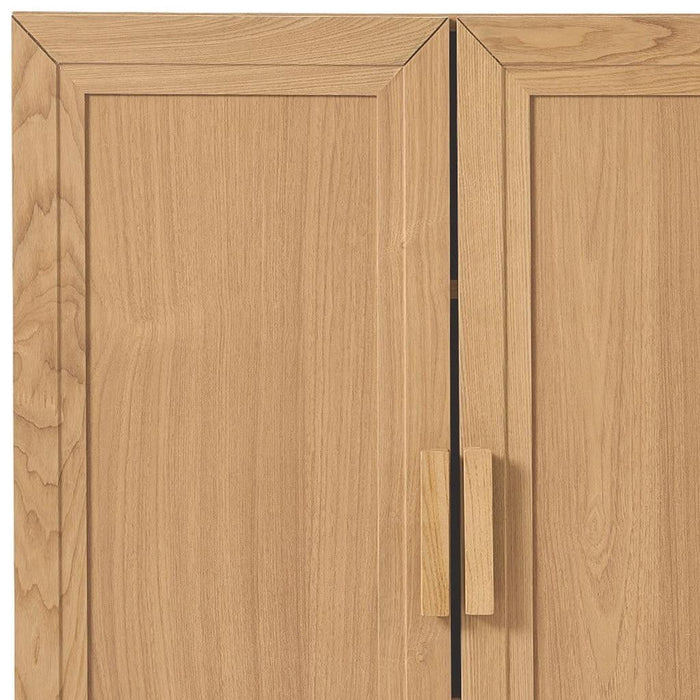Wood Corner Accent Cabinet With Two Doors (Set of 2) - Natural