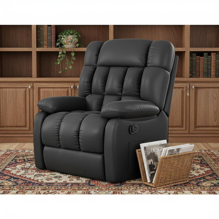 Faux Leather Manual Recliner (718690) - Black