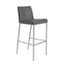 Set of two gray and silver 31-inch steel low back bar height chairs by HomeRoots, featuring modern design and sturdy construction.
